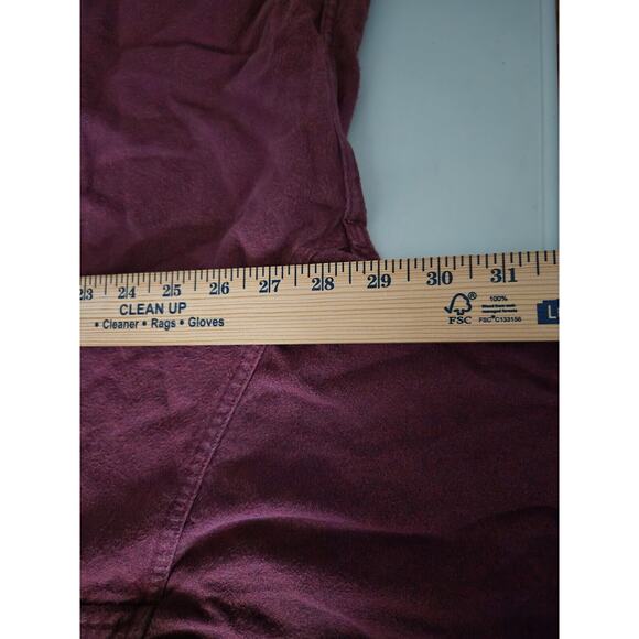 St Johns Bay Men's Burgundy Long Sleeve Pocket Button Up Shirt - Size 3XL - Picture 6 of 8